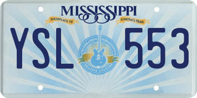 MS license plate YSL553