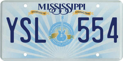 MS license plate YSL554