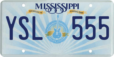 MS license plate YSL555
