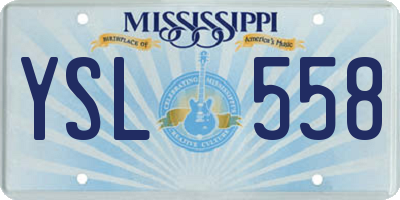 MS license plate YSL558