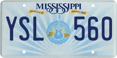 MS license plate YSL560
