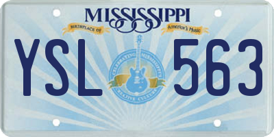 MS license plate YSL563