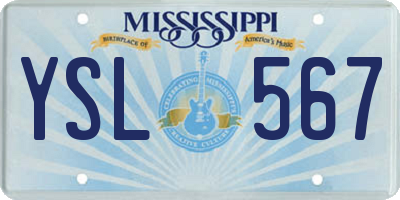 MS license plate YSL567