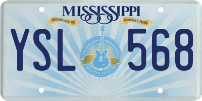 MS license plate YSL568