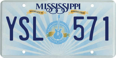 MS license plate YSL571