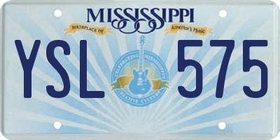 MS license plate YSL575