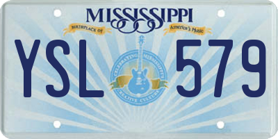 MS license plate YSL579
