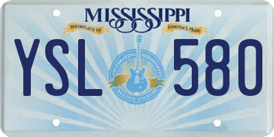 MS license plate YSL580