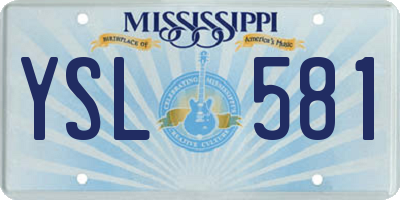 MS license plate YSL581
