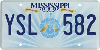 MS license plate YSL582