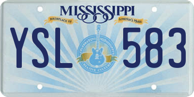 MS license plate YSL583