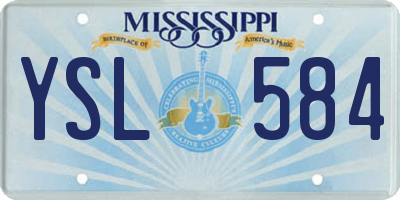 MS license plate YSL584