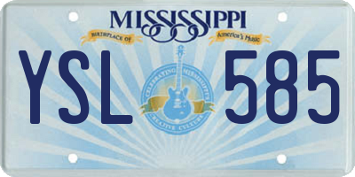 MS license plate YSL585
