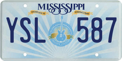 MS license plate YSL587