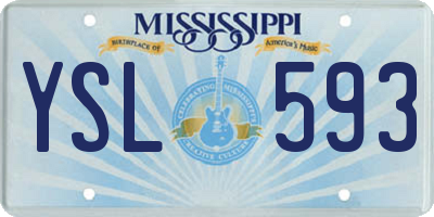 MS license plate YSL593