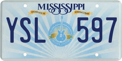 MS license plate YSL597