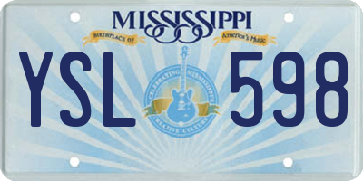 MS license plate YSL598
