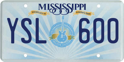 MS license plate YSL600