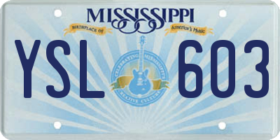 MS license plate YSL603