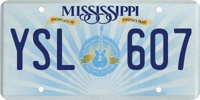 MS license plate YSL607