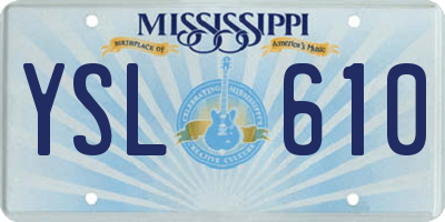 MS license plate YSL610