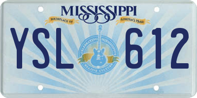 MS license plate YSL612