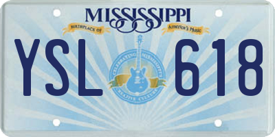 MS license plate YSL618