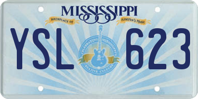 MS license plate YSL623