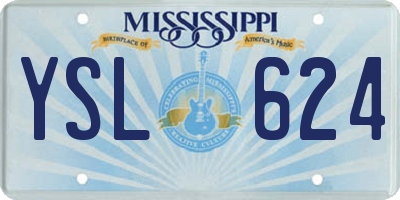 MS license plate YSL624