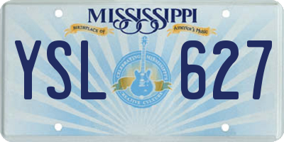MS license plate YSL627