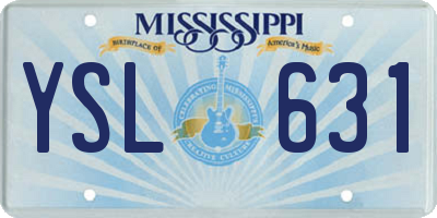 MS license plate YSL631