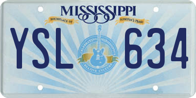 MS license plate YSL634