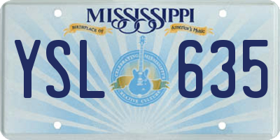 MS license plate YSL635