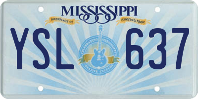 MS license plate YSL637