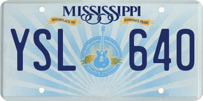 MS license plate YSL640