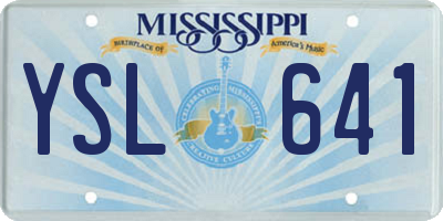 MS license plate YSL641