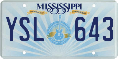 MS license plate YSL643