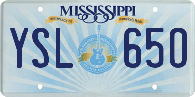 MS license plate YSL650