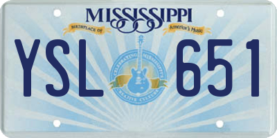 MS license plate YSL651