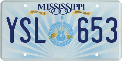 MS license plate YSL653