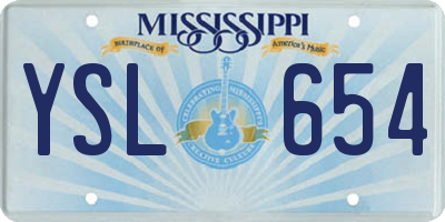 MS license plate YSL654