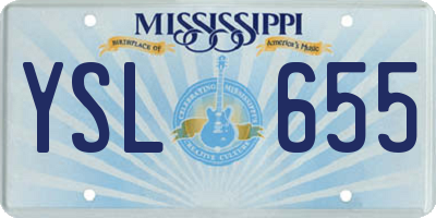 MS license plate YSL655