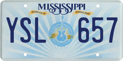 MS license plate YSL657