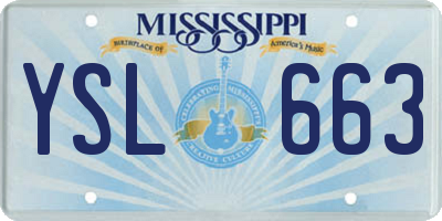 MS license plate YSL663