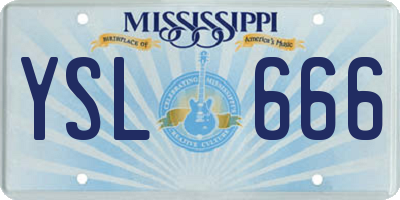 MS license plate YSL666