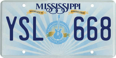 MS license plate YSL668