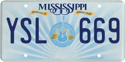MS license plate YSL669