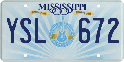 MS license plate YSL672