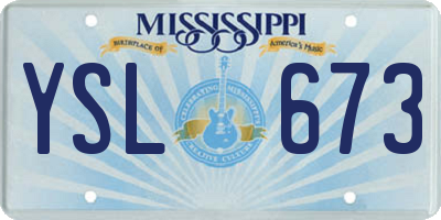 MS license plate YSL673