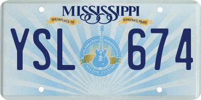 MS license plate YSL674